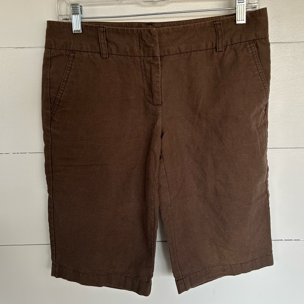 J.Crew CityFit Chino Brown Bermuda Short Classic Resort Old Money Neutral Earthy